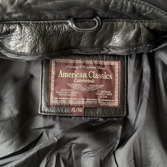 American‎ Classics Colebrook Men's XL Black Leather Bomber Style Jacket - Picture 9 of 10